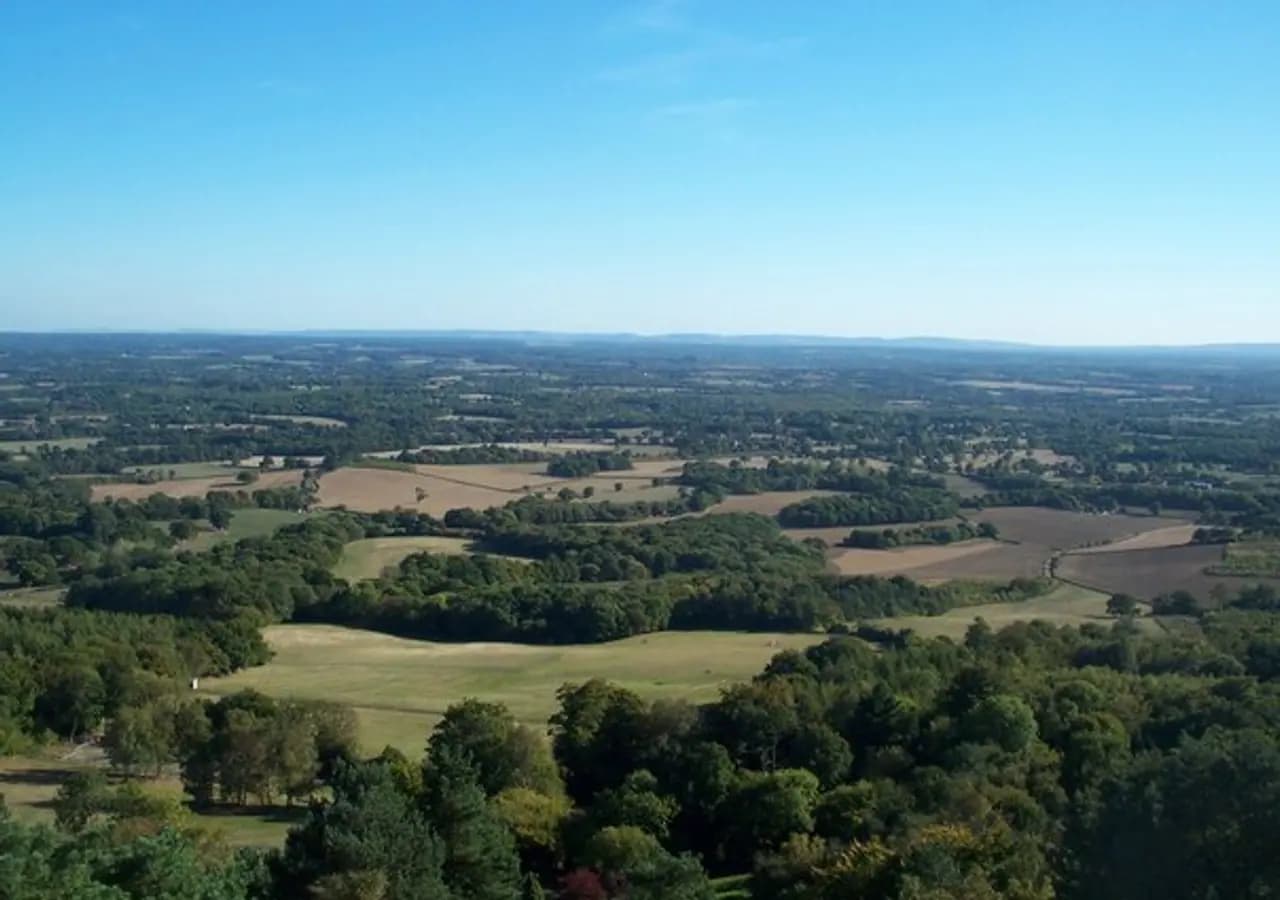 Countryside landscape in Surrey, England